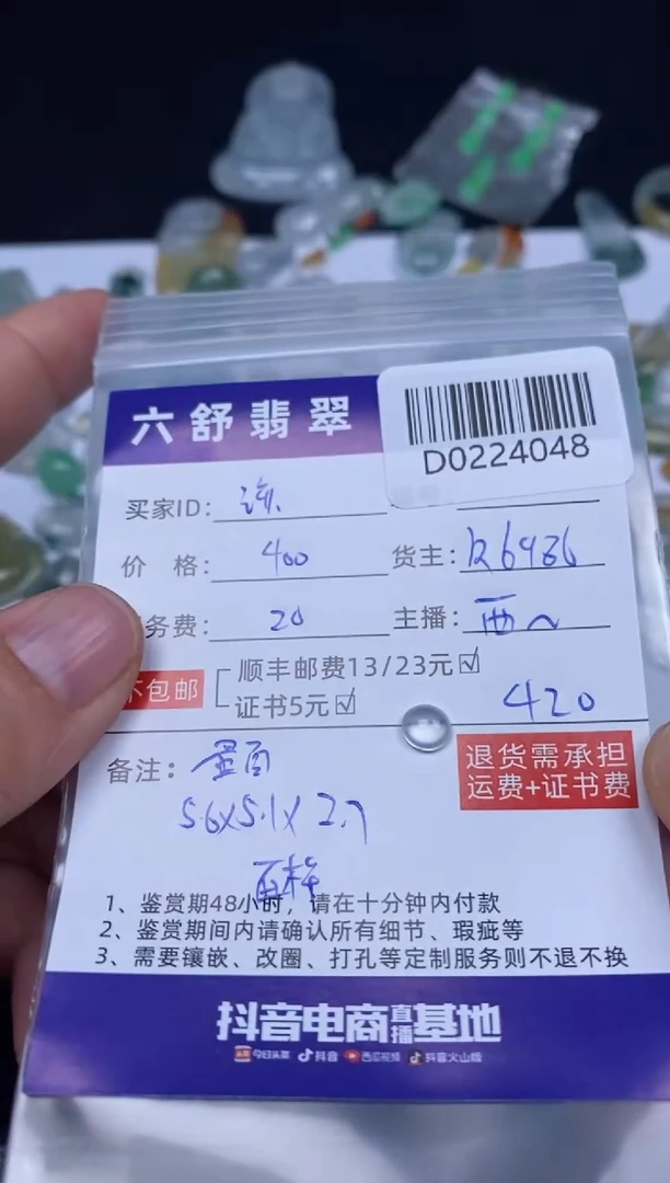 【闪购商品】翡翠吊坠(不含链)未镶嵌D0224048