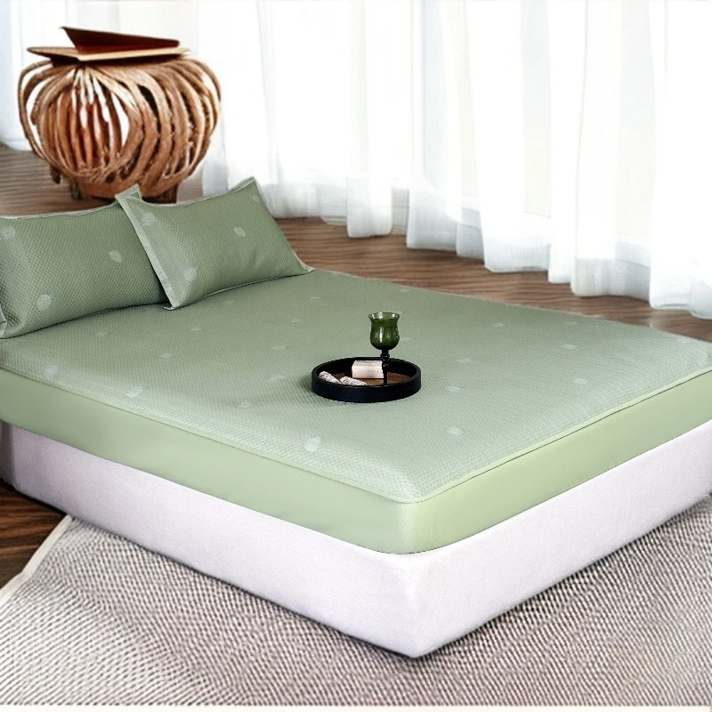 乙纶100%冰豆豆草莓软凉感席三件套卧室简约透气机洗学生