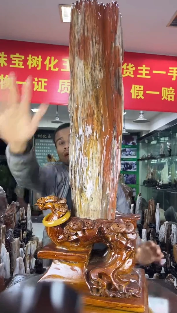 缅甸天然树化玉精品居家摆件