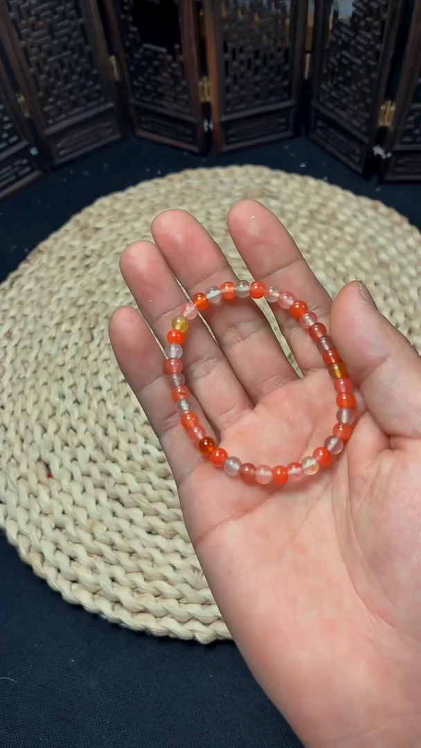 未镶嵌手串南红玛瑙冰飘多宝老型手串5mm