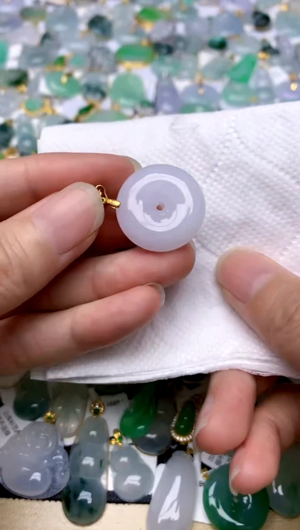 颈饰银S925镶嵌翡翠天然A货翡翠