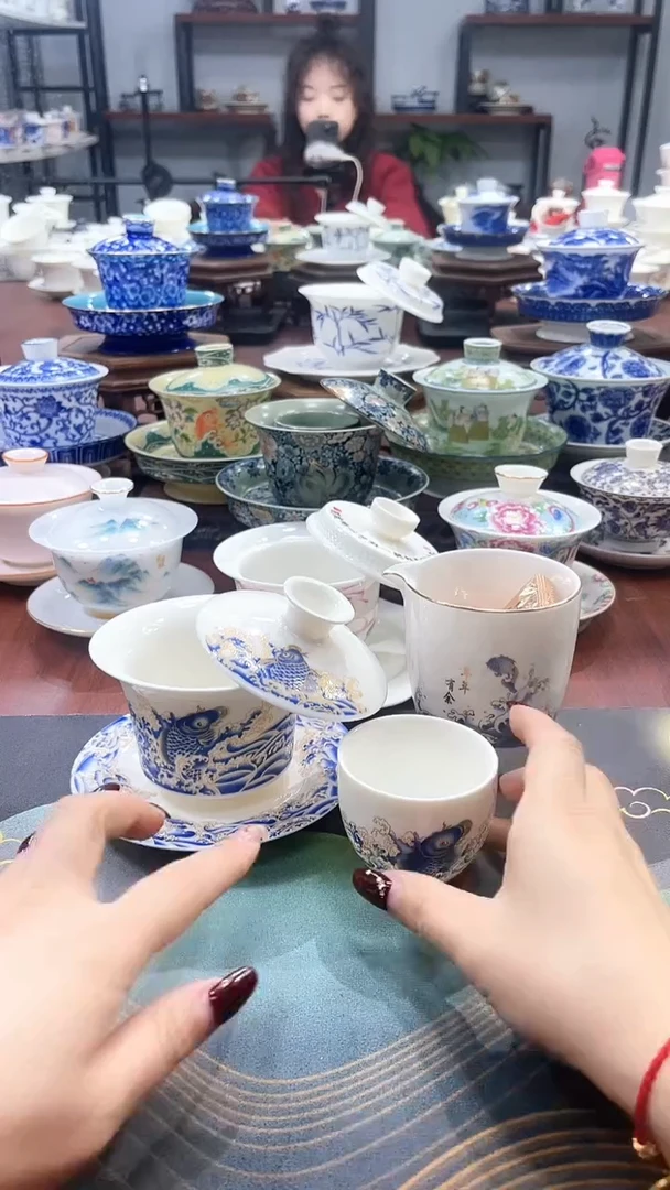 【闪购商品】满彩年年有鱼盖碗+公杯+1杯