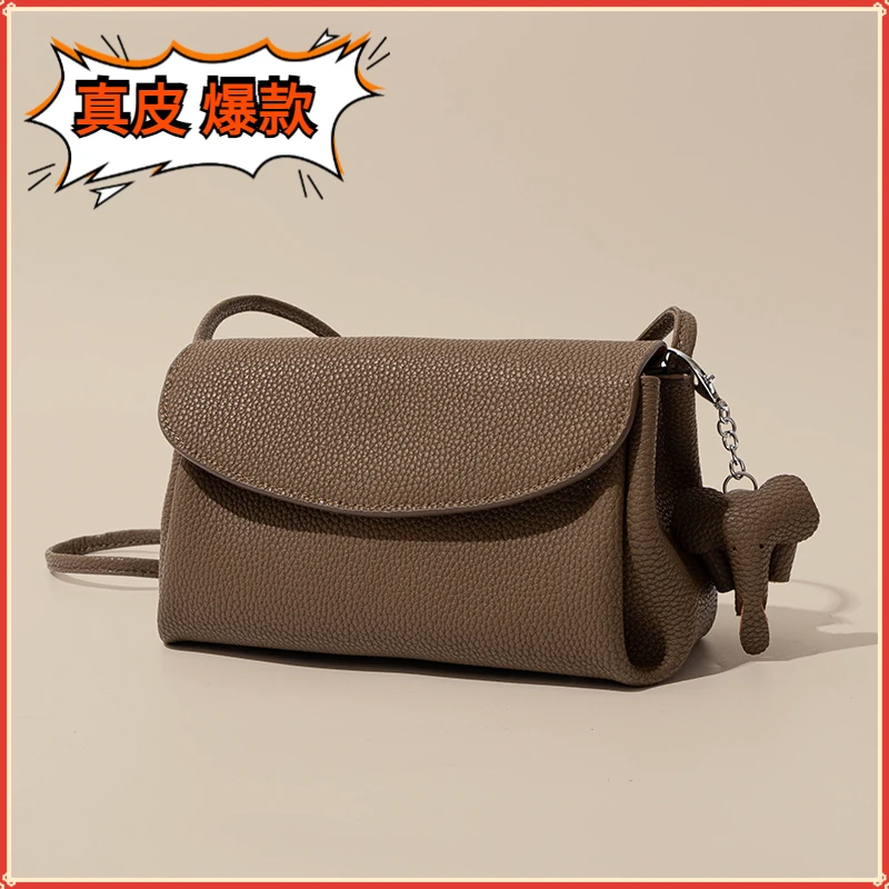 真皮单肩斜挎包女小方包夏天新款百搭女包包包牛皮手机包包包女款