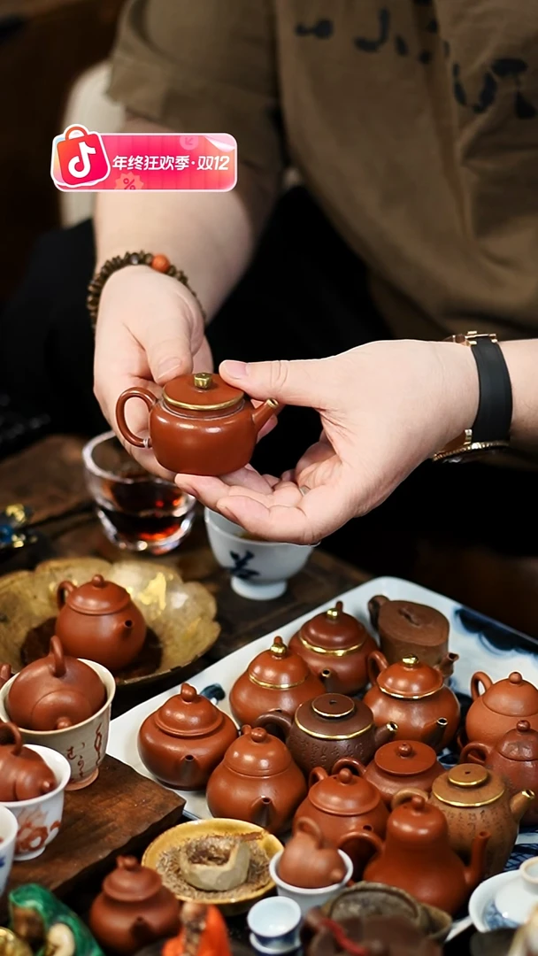 闪购12 包铜小茶壶功夫茶道具