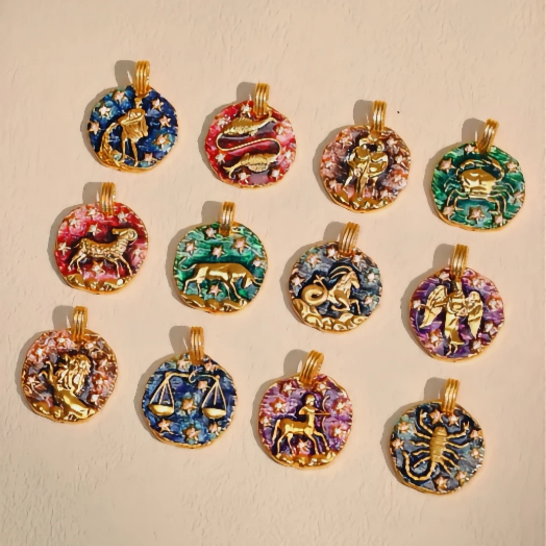 【歪歪】（素金）十二星座吊坠（多样性发其一）18K金镶嵌W8965