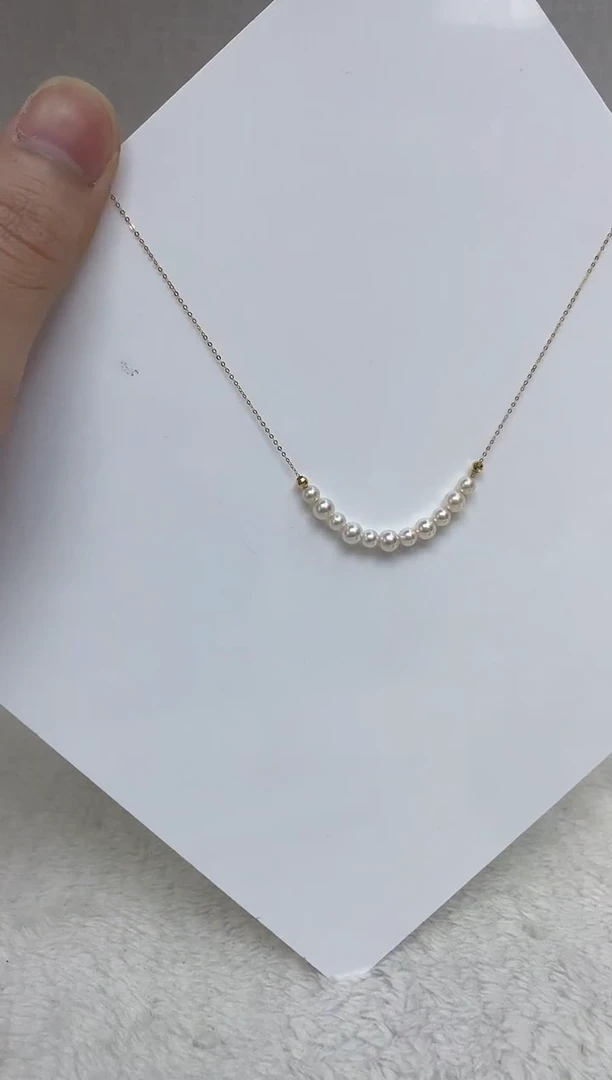 颈饰18K金镶嵌海水珍珠