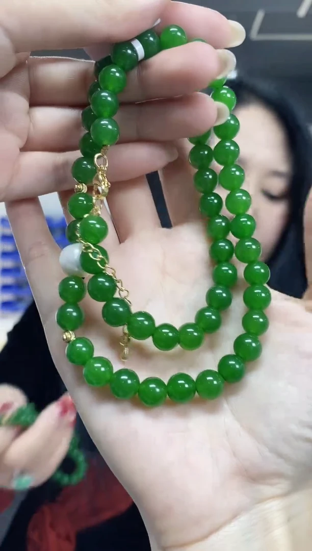【闪购商品】和田玉（碧玉）项链未镶嵌多样性发其一颜色微差