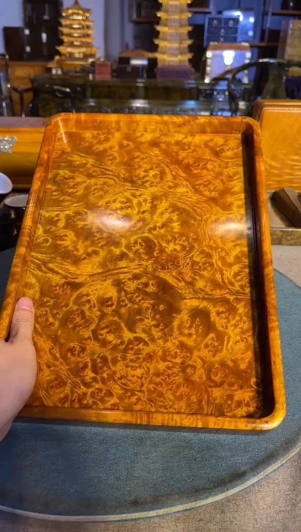 乌木类成套家具大号瘤疤茶盘单个  42