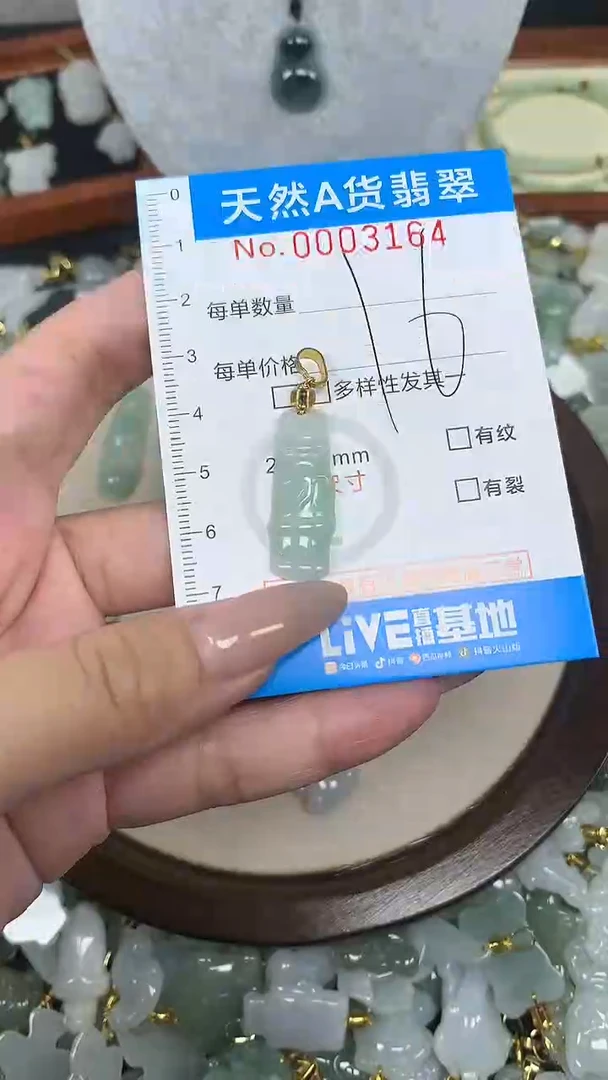 翡翠未镶嵌颈饰净货挂件-3164