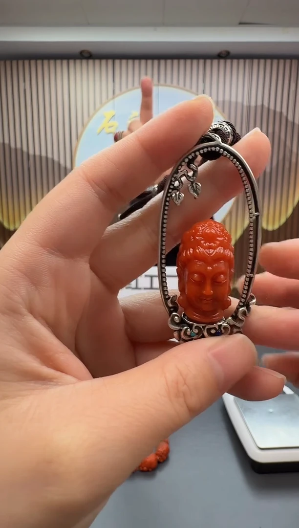 银S925镶嵌雕刻南红玛瑙053ZB1222产品一个
