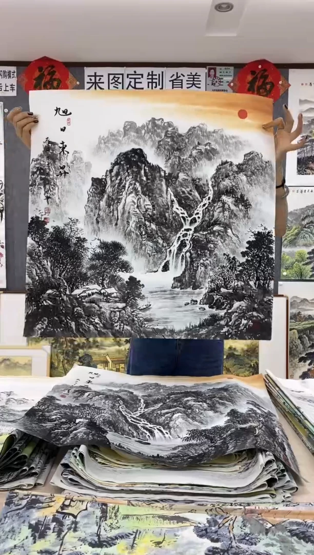 国画福利！沈泳江手绘 四尺斗方68*68cm