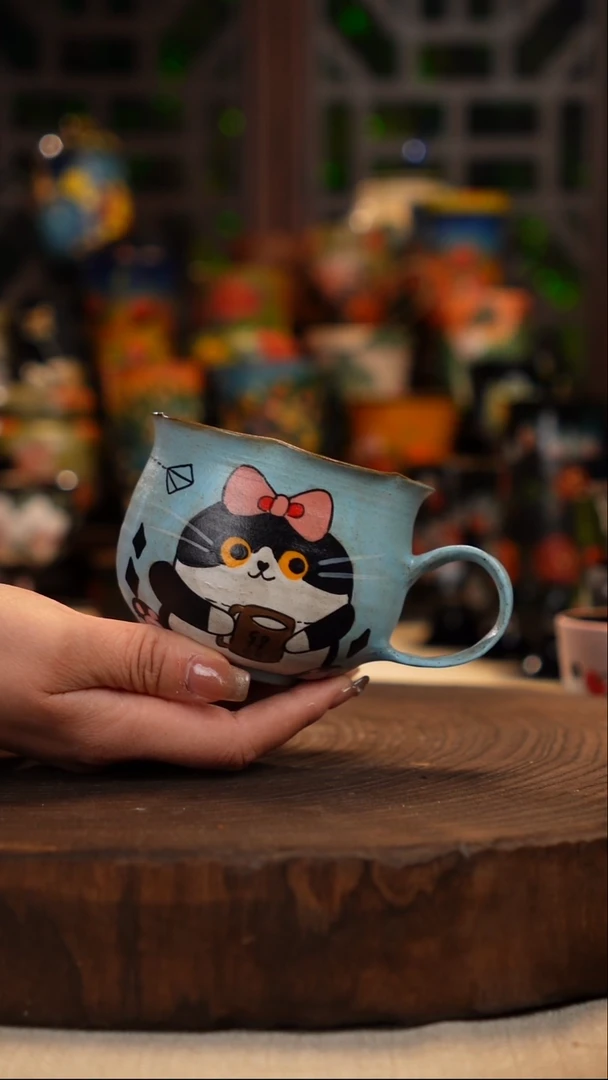 油画   釉下彩   脏脏杯