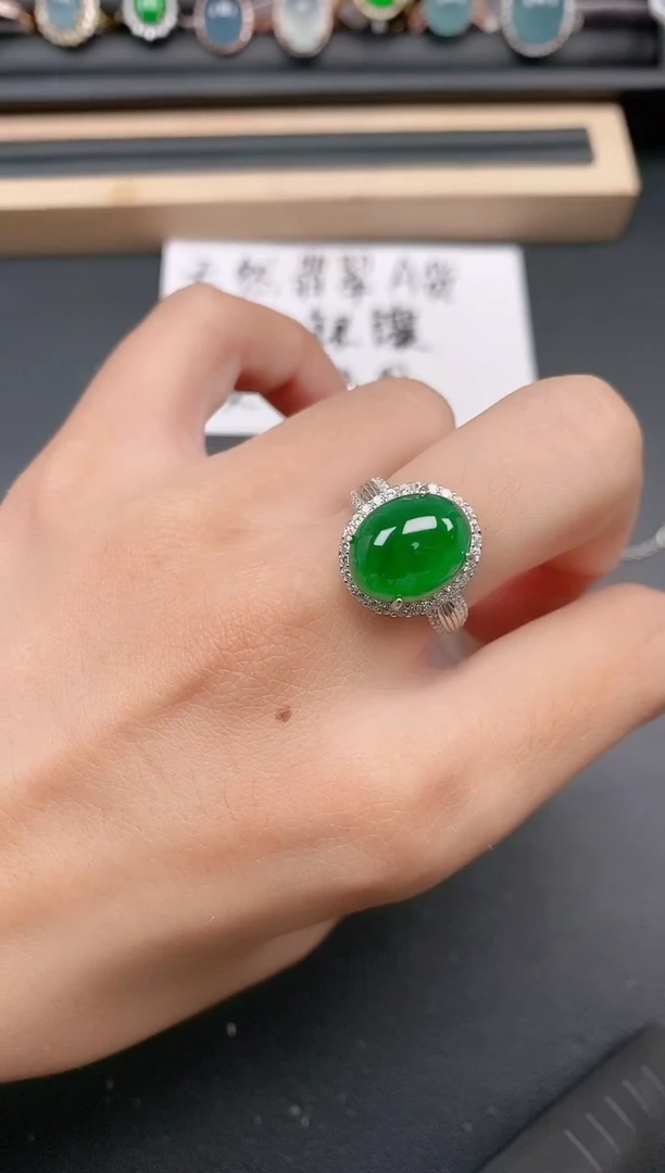 银S925镶嵌戒指翡翠11111
