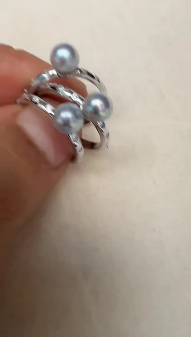 银S925镶嵌戒指海水珍珠多样性发其一