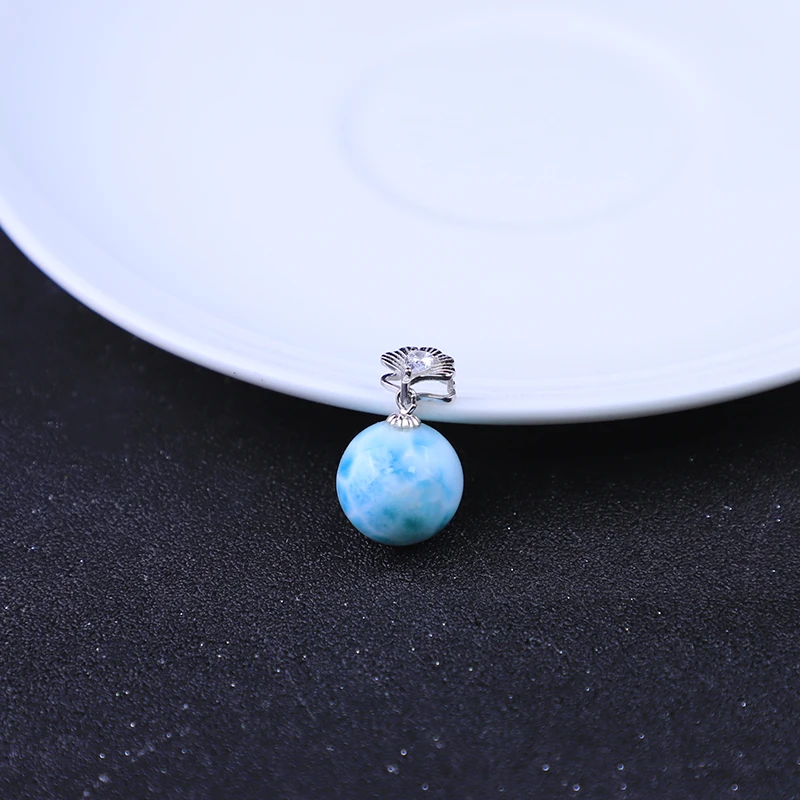 海纹石 S925银镶吊坠14mm+ KTCB-748/多样性发一