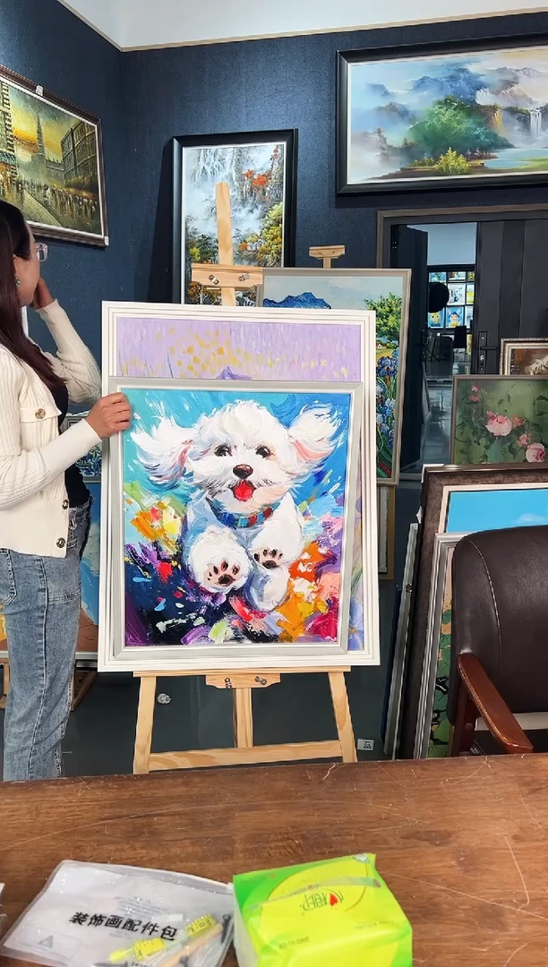 【闪购商品】油画47号 50*60 小狗-手绘油画