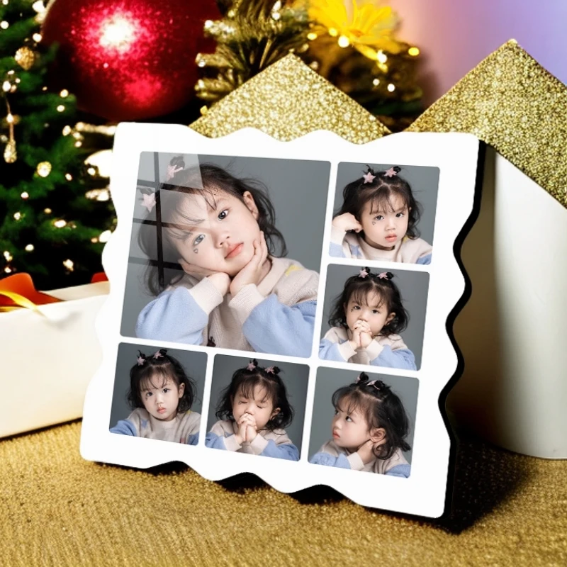 【创意六宫格摆台】相框照片定制简约水晶摆台生活照全家福宝宝照