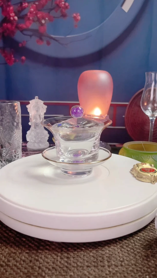 水晶玻璃盖碗防烫泡茶碗高档茶杯茶具