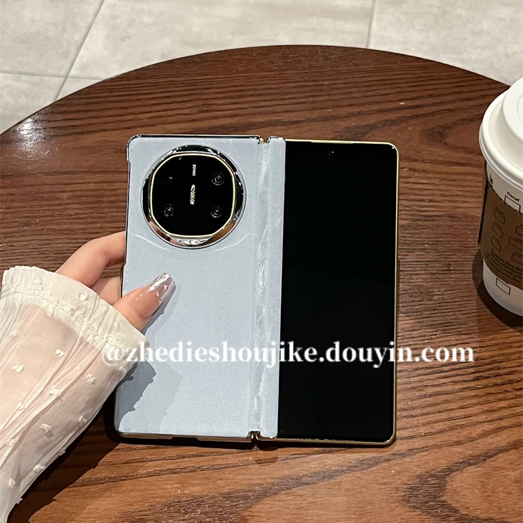 适用华为matex6折叠屏手机壳x6新款高级素皮裂纹全包中轴保护后壳