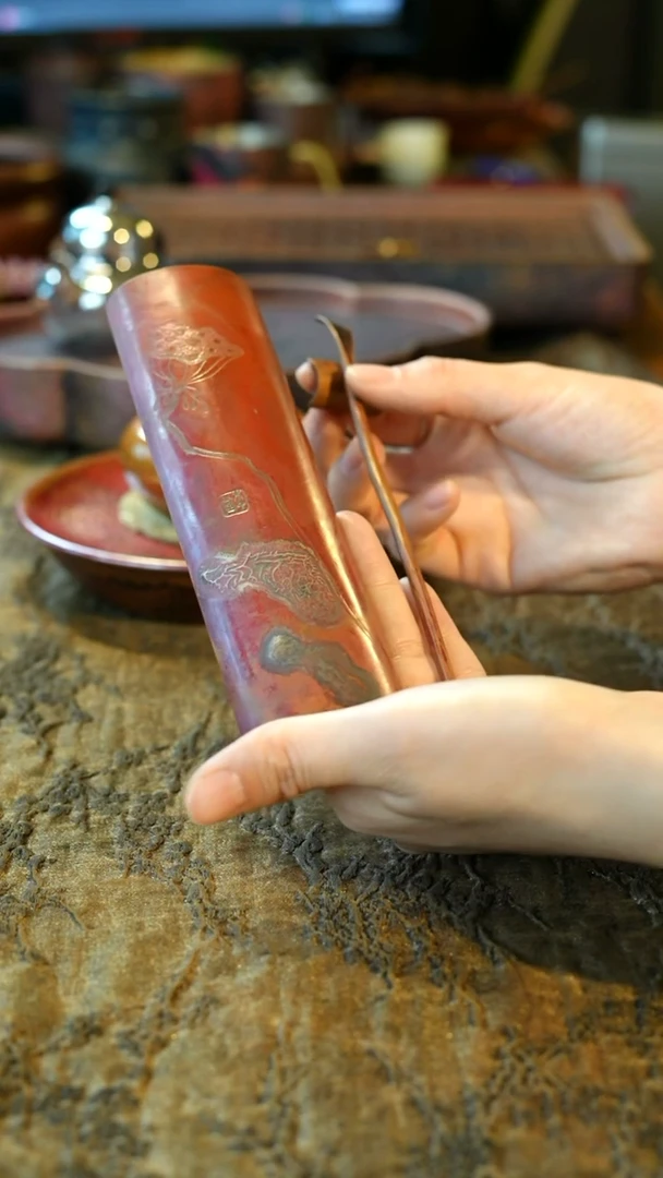 融银茶则三件套铜
