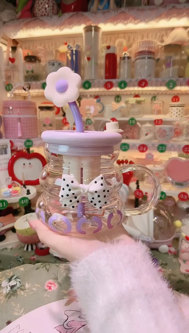 【闪购商品】摆件大容量吸管杯紫开播福利，数量不多，快抢！
