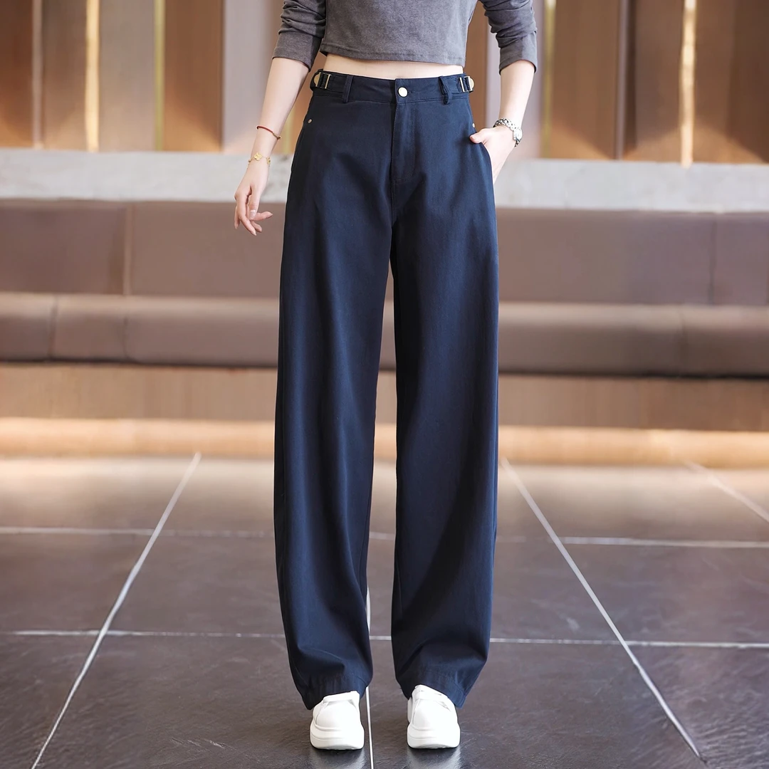 流行窄版弯刀工装裤女2025年秋季新款高腰显瘦休闲弹超好看香蕉裤