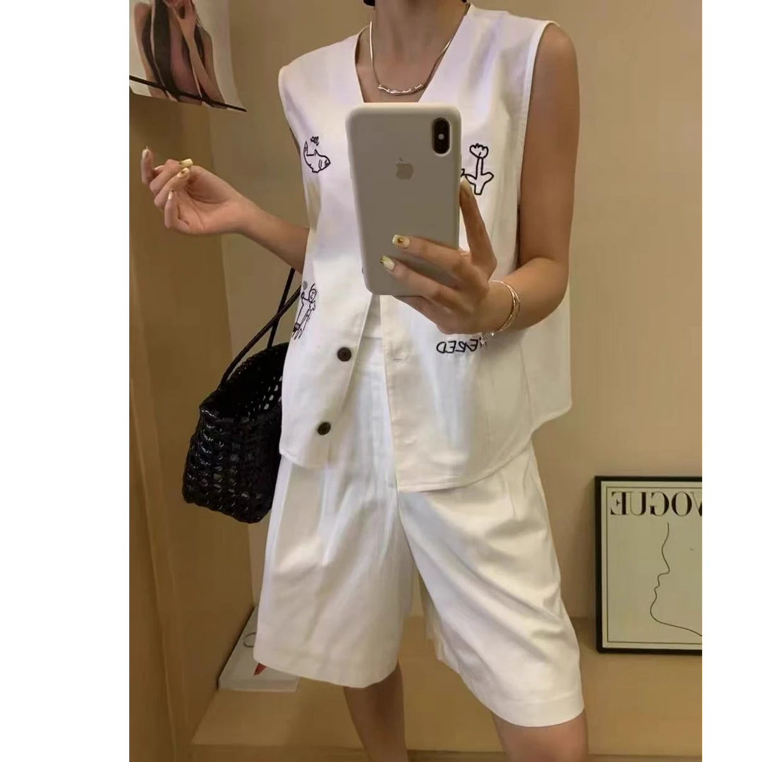 2586•TZ# 亚麻套装 夏季老钱风慵懒感重工亚麻套装·