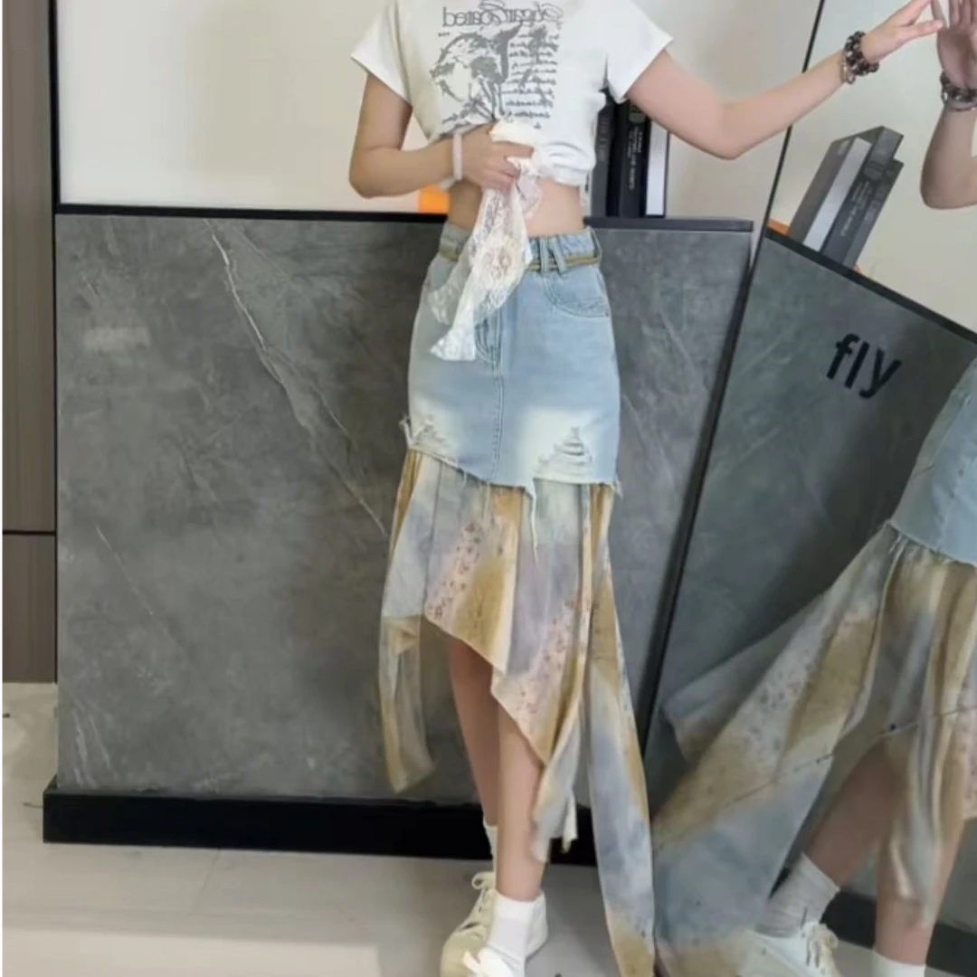 安琪定制-[H77V]夏季新款多巴胺穿搭显瘦收腰休闲百搭牛仔短裙女