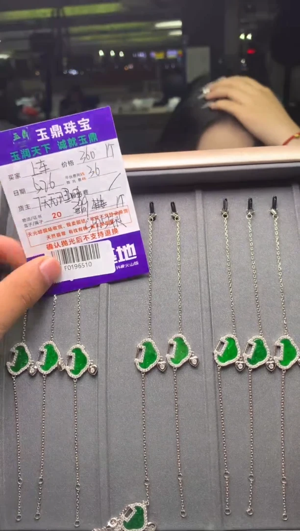 银S925镶嵌手链翡翠多样性发其一-F0196510