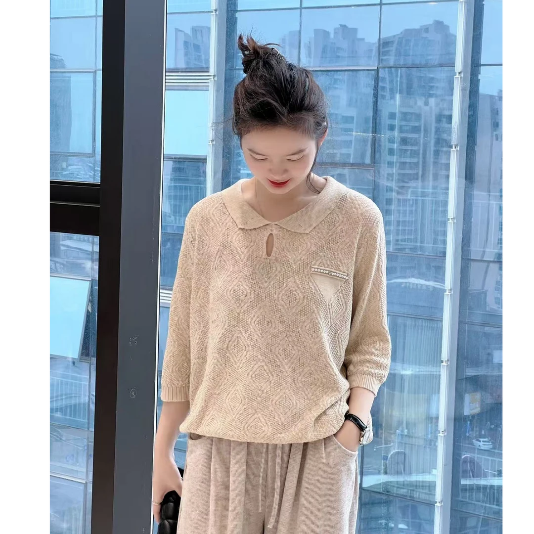 621洋气春夏季常规显瘦时尚减龄轻奢款民族风百搭款针织衫