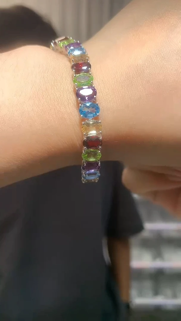 银S925镶嵌手链水晶【宝石世家严选】