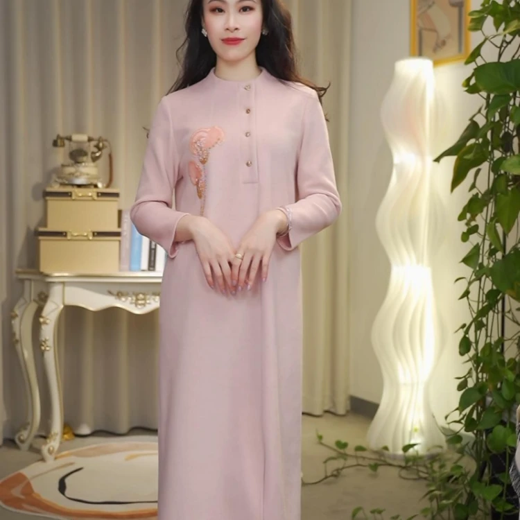 【七景超级太太】2024新款高级定制女装连衣裙轻奢连衣裙 SL24248