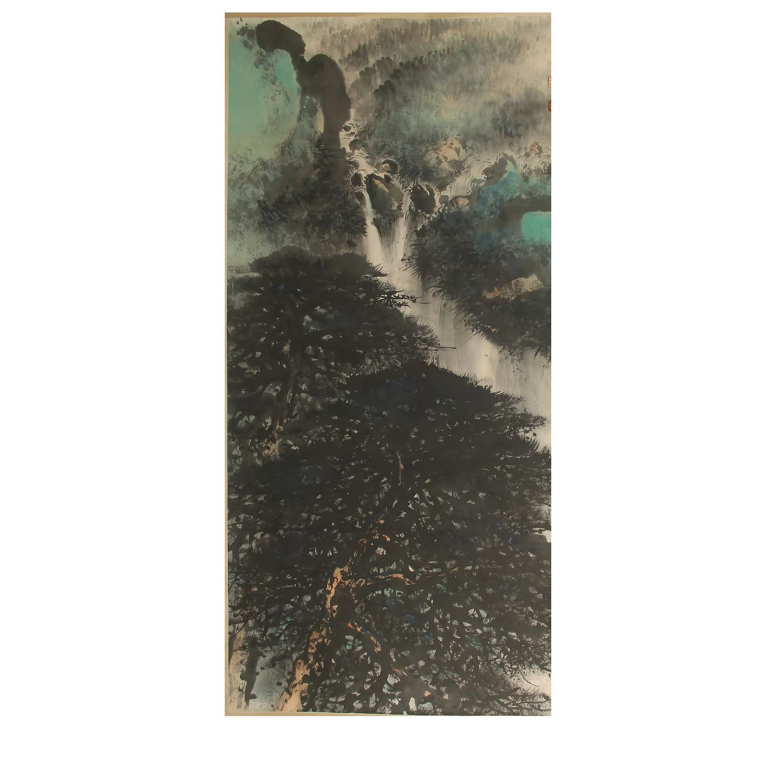 LOT.032 黎老《山水》177*96cm 纸本设色立轴