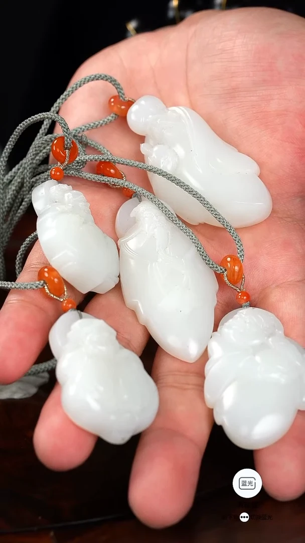 未镶嵌和田玉挂件021 崔磊福禄寿喜财