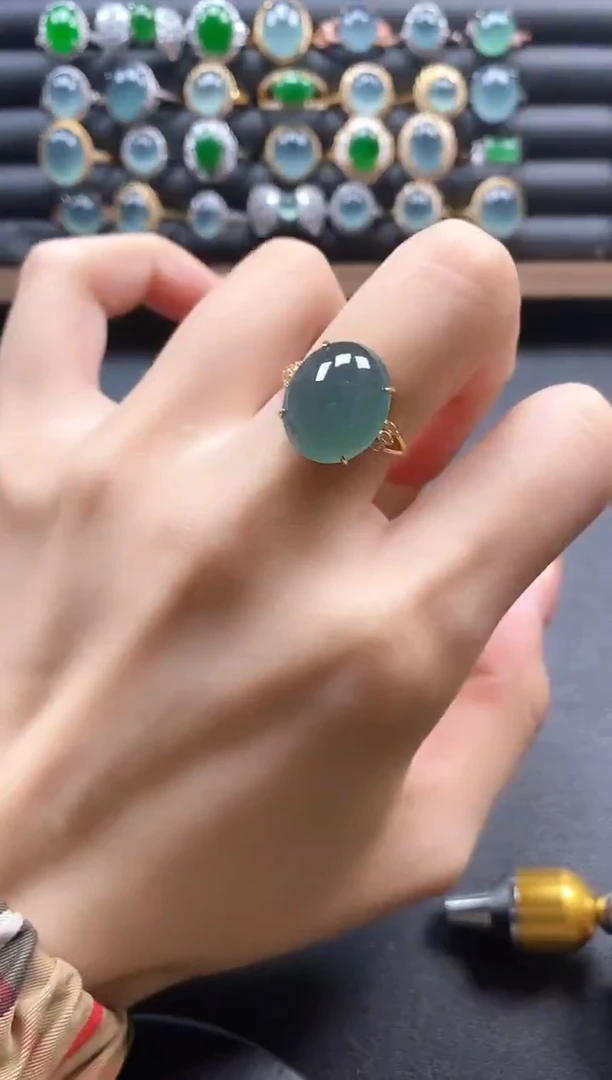 银S925镶嵌戒指翡翠51511