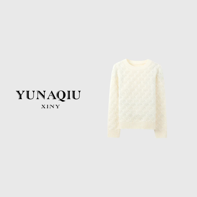 YUNAQIU-潮流时尚百搭圆领秋冬气质女装针织衫-8779