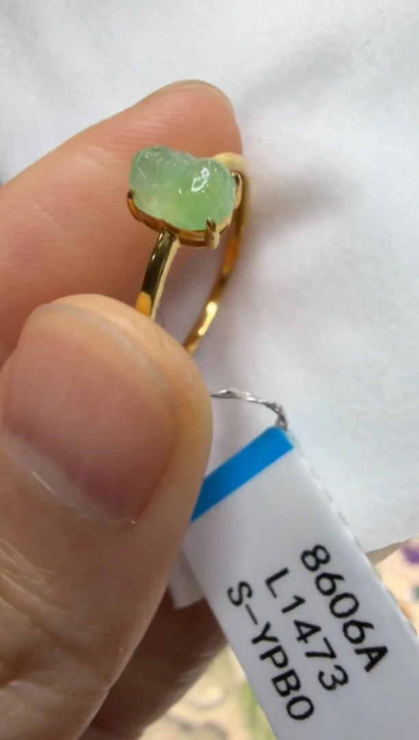18K金镶嵌戒指翡翠多样性团购发一件