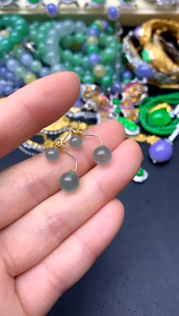 18K金镶嵌翡翠耳饰79-中国好珍宝