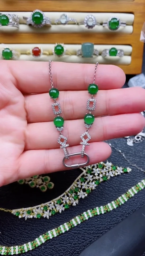 银S925镶嵌戒指翡翠1