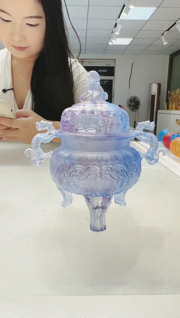 手工艺品琉璃古法琉璃帝王炉（粉烧工艺）