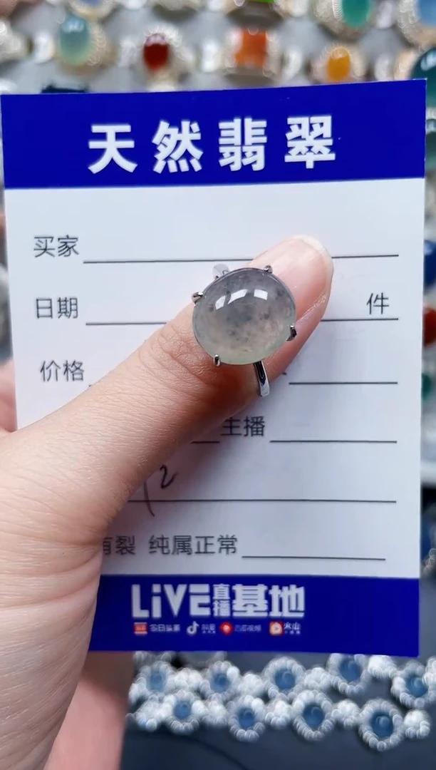 银S925镶嵌戒指翡翠492