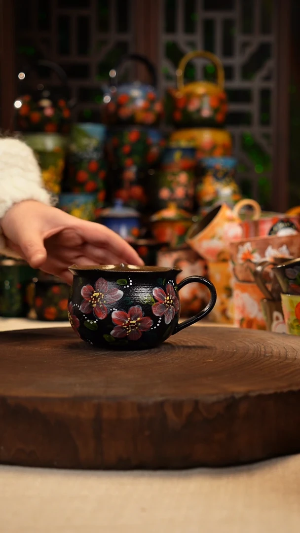 油画 手绘 釉 下彩