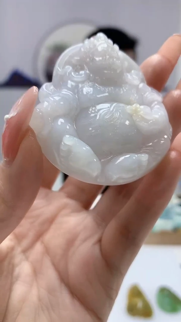 【闪购商品】定制翡翠未镶嵌3916DD-毛货挂件84