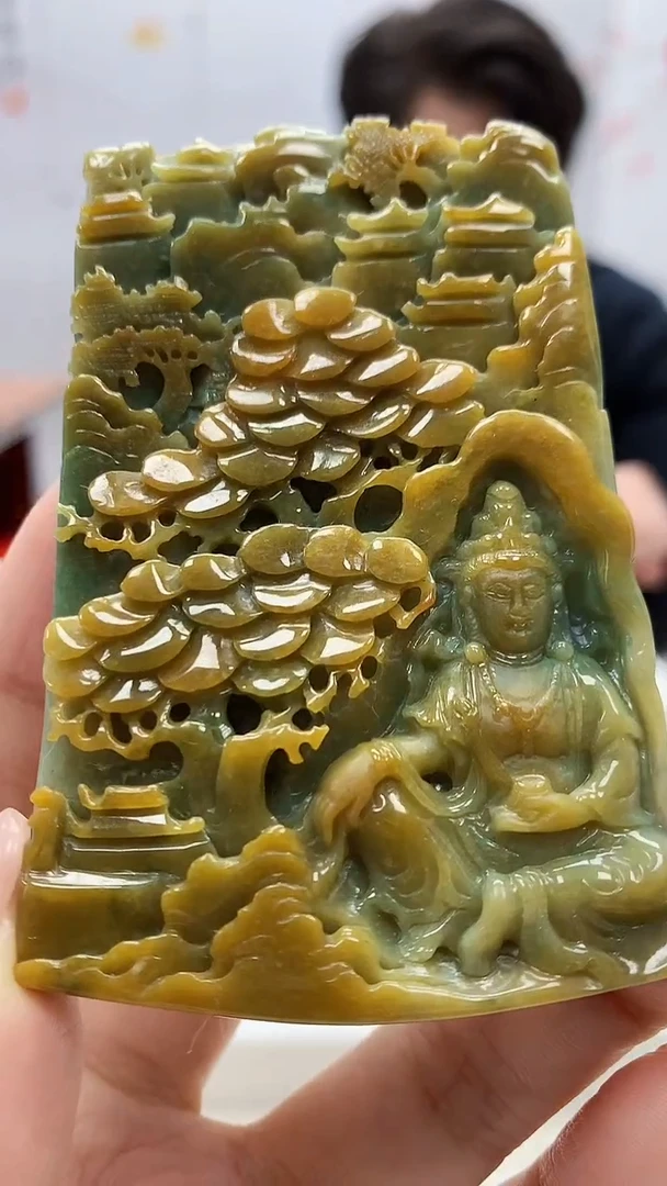 定制翡翠未镶嵌5060xx-毛货挂件62