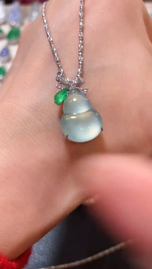 吊坠(不含链)18K金镶嵌翡翠n24