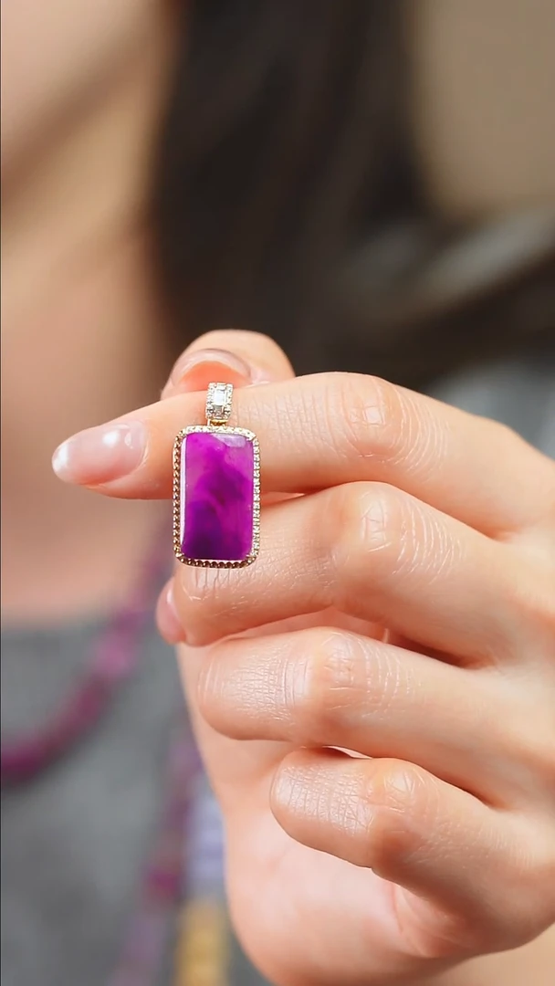 苏纪石（舒俱来）18K金镶嵌吊坠(不含链)6567