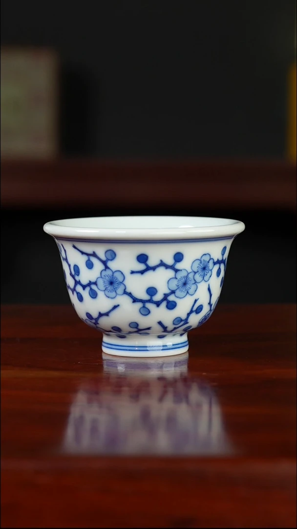 祖传窑  真柴窑传承400年冰梅压手杯