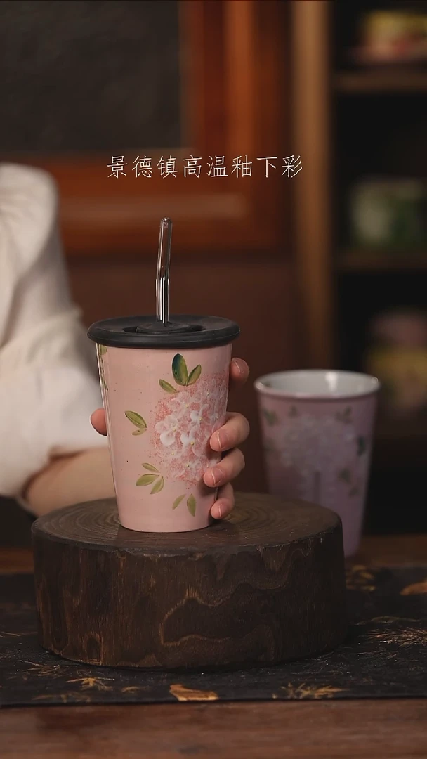 陶瓷景德镇高温釉下手绘陶瓷@L246@