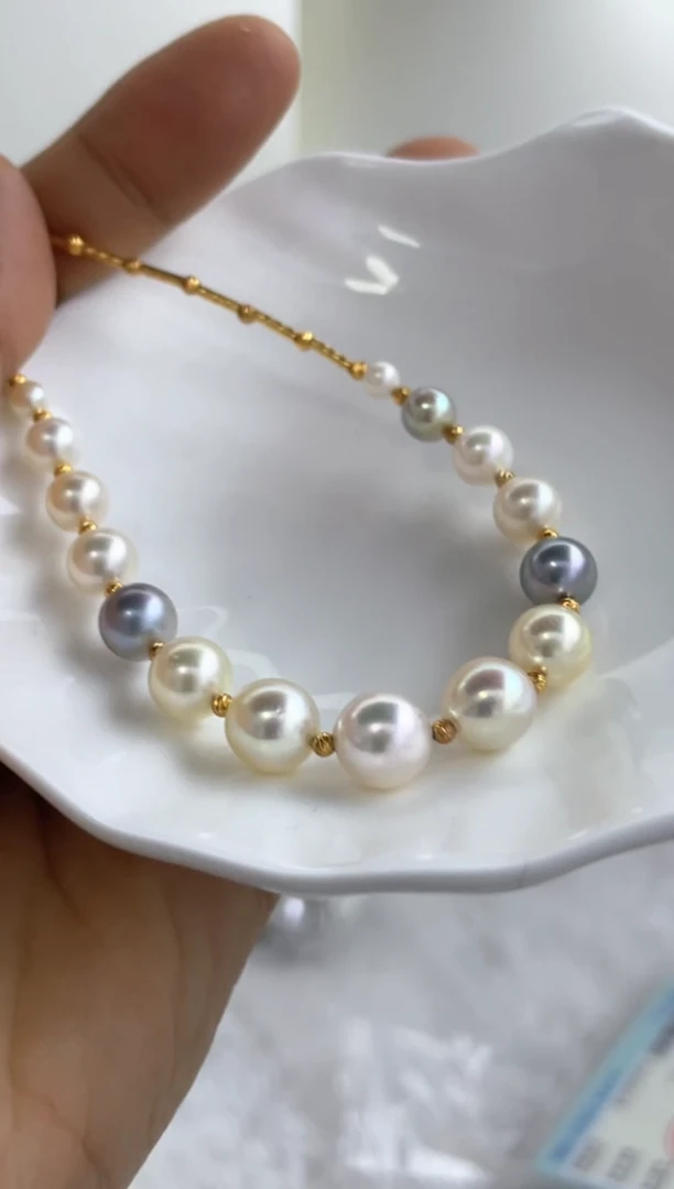 银S925镶嵌套链海水珍珠多样性发其一