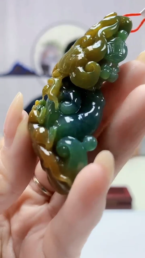 定制翡翠未镶嵌4812DD-毛货挂件赠珠链74
